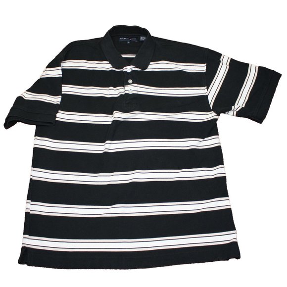 Siegfried Men's XL Black Striped Polo     5017 - Picture 1 of 3